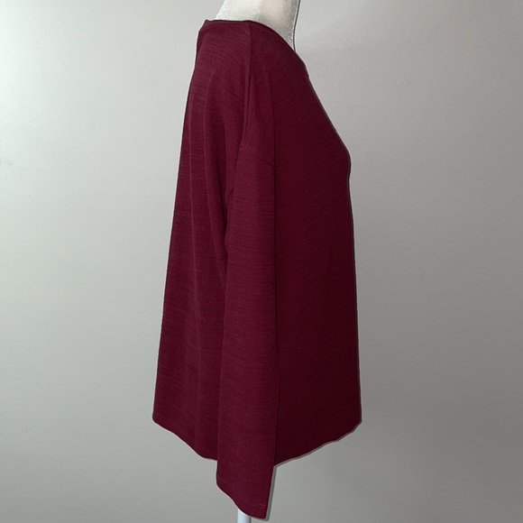 Velvet Heart Heathered Long Sleeve Crewneck Blouse - Picture 4 of 10